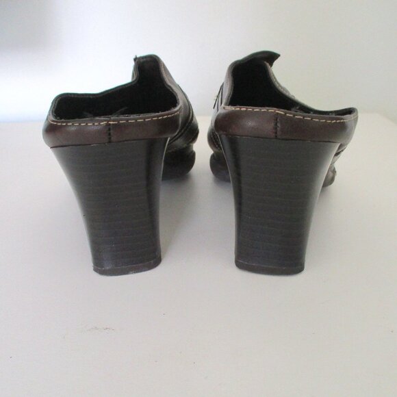 A2 by Aerosoles "Snapezoid" Womens Brown Leather Mule w/3" Heel - Size 7M - Picture 7 of 8